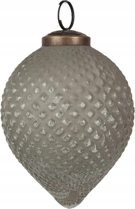 Szürke háromszög alakú üveg karácsonyi gömb Parnella gyémánttal