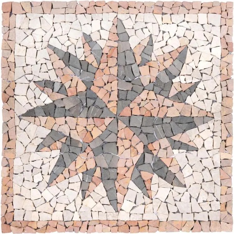 Márvány mozaik Rosone Windrose motívum 90 x 90 cm