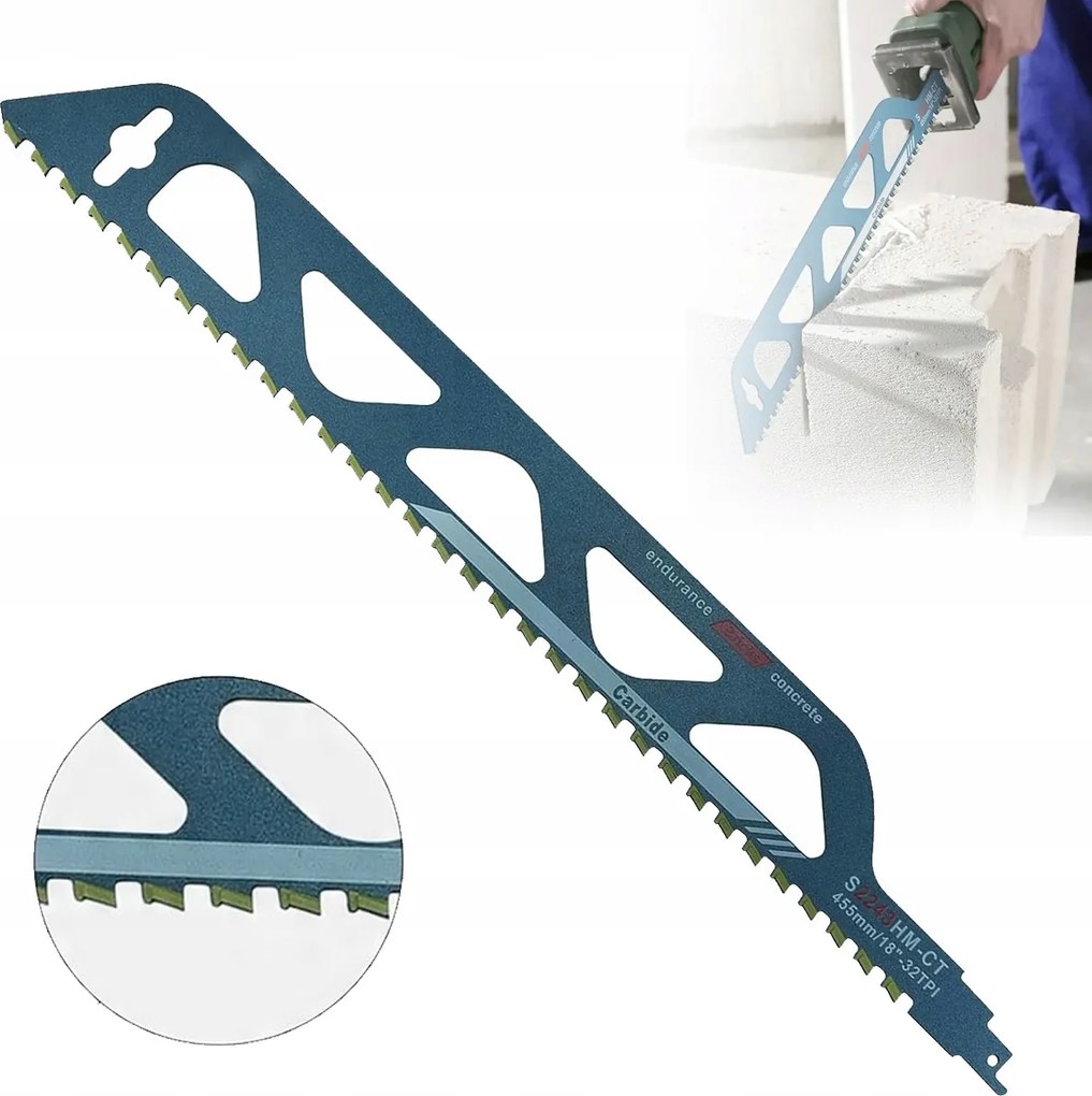 Szablyafűrészlap 455MM Tégla Beton Blokk Fűrészlap Hm