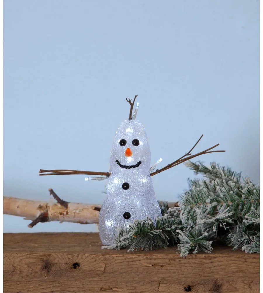 Fehér karácsonyi fénydekoráció Crystal Snowman – Star Trading
