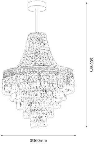 CORAL rudas csillár 3xE14/40W/230V, átm. 36 cm