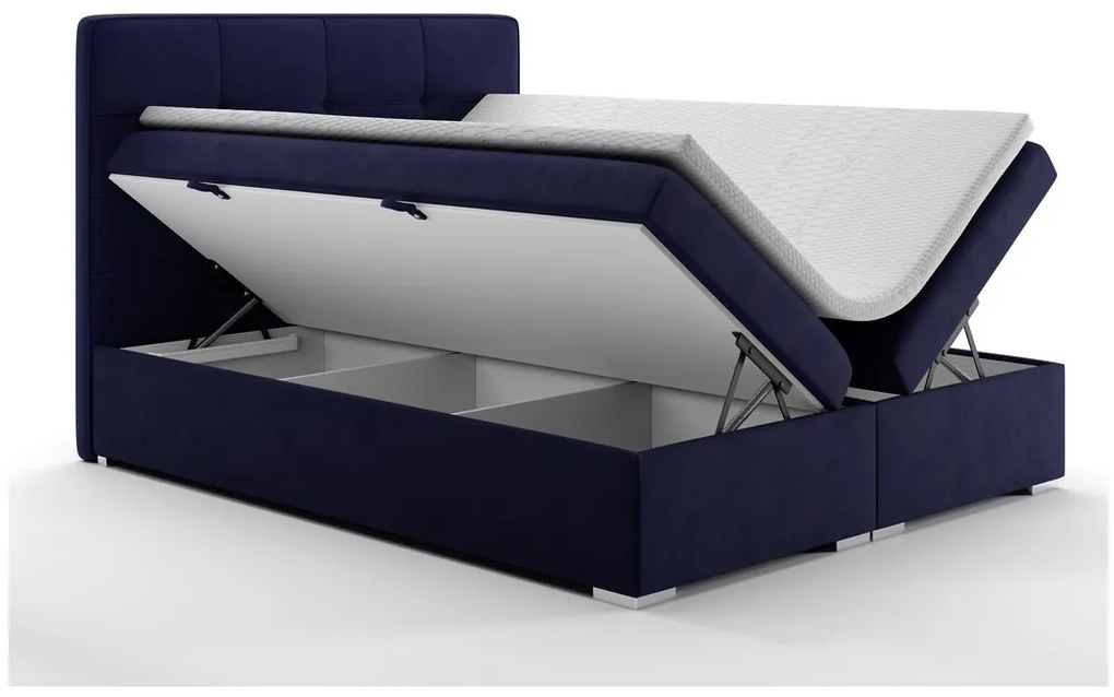 Franciaágy Boxspring 140 cm Loty (sötétkék) (tárolóhellyel). Akció -17%. 1020305