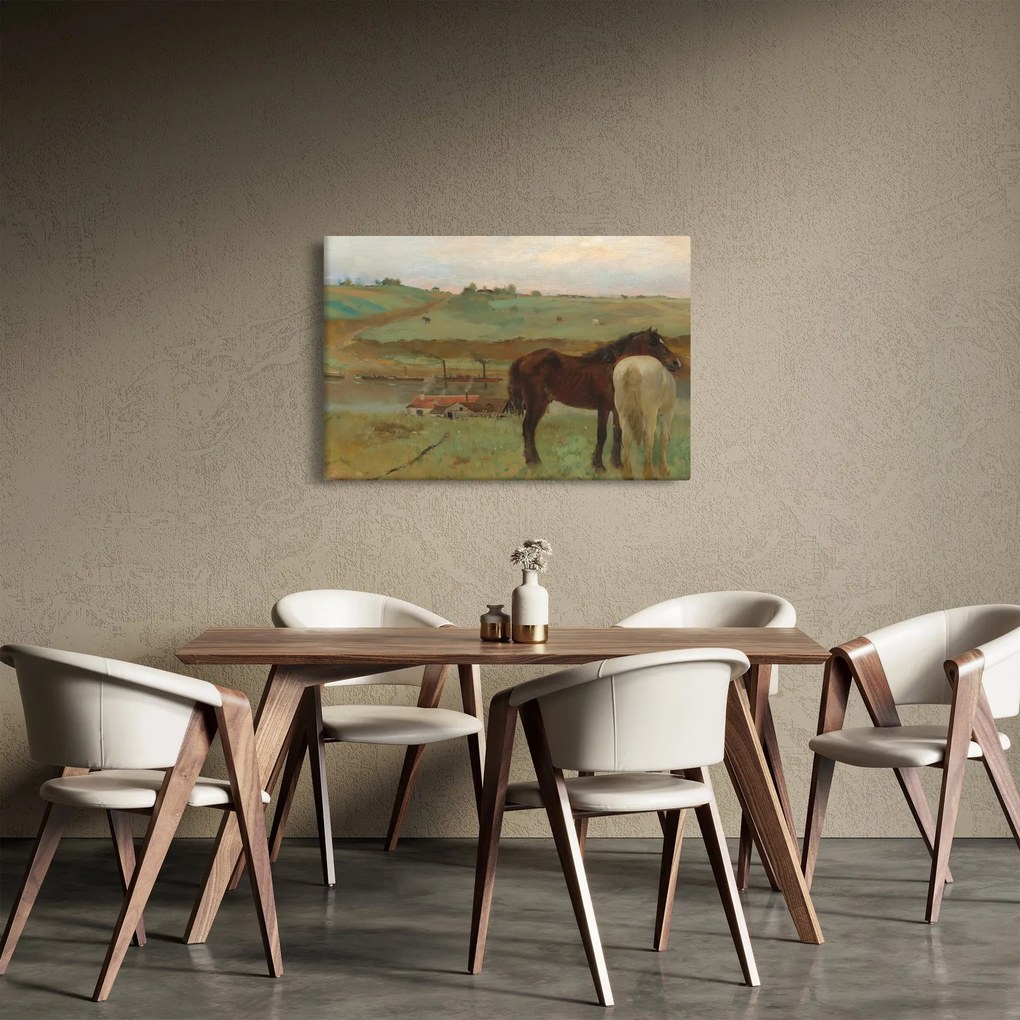 Kép - Edgar Degas, Horses in a Meadow, reprodukciók (90x60 cm)