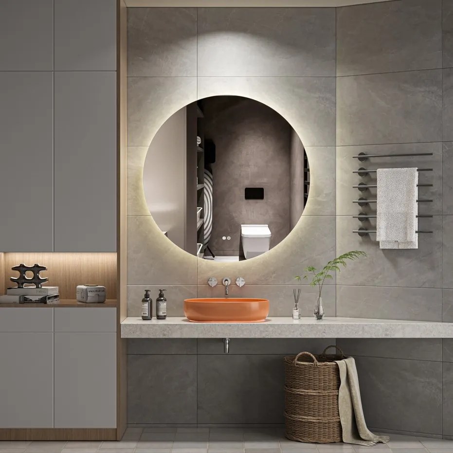 Erga Sofia, kerek LED tükör 70cm páramentes fűtőbetéttel, ERG-V01-207-7070