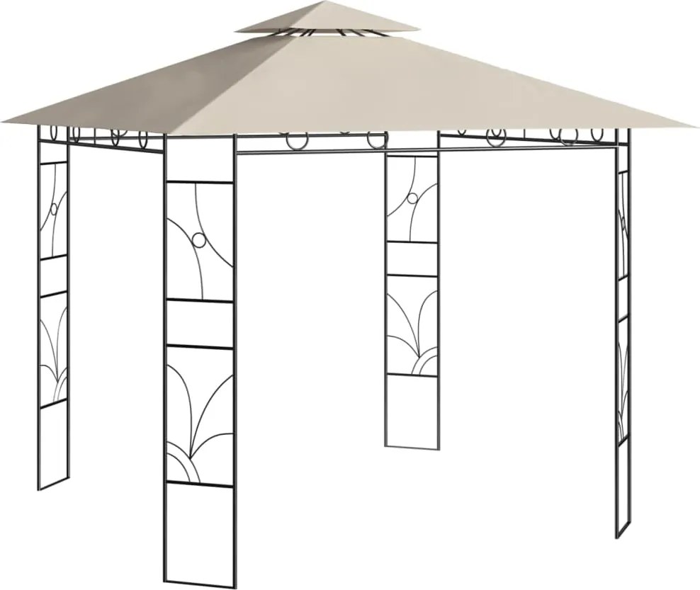 vidaXL krémszínű pavilon 3 x 3 x 2,7 m 160 g/m²
