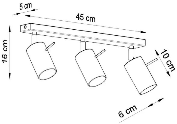 Sollux SL.0451 - Mennyezeti spotlámpa RING 3xGU10/10W/230V