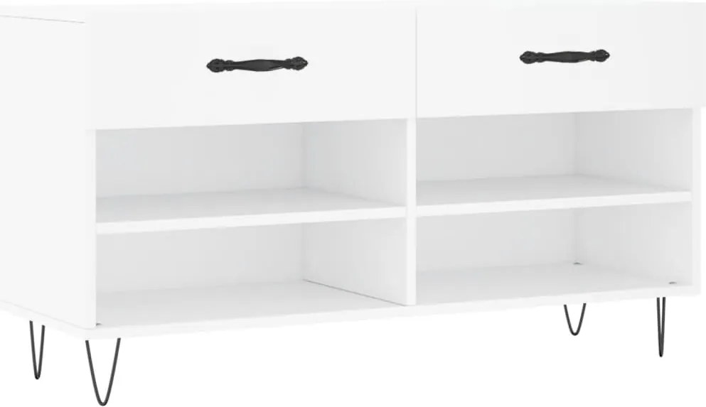 vidaXL fehér szerelt fa cipőpolc 102x35x55 cm
