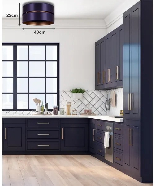 Duolla - Mennyezeti lámpa DUO 1xE27/15W/230V átm. 40 cm kék/arany