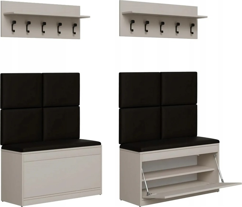 Emi előszoba bútor szett 100 cm cipősszekrény kasmír panelek