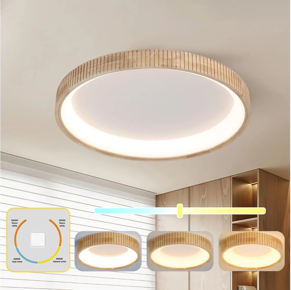 Brilagi - LED mennyezeti lámpatest FALCON WOOD MODERN LED/60W/230V átm. 80 cm, fa