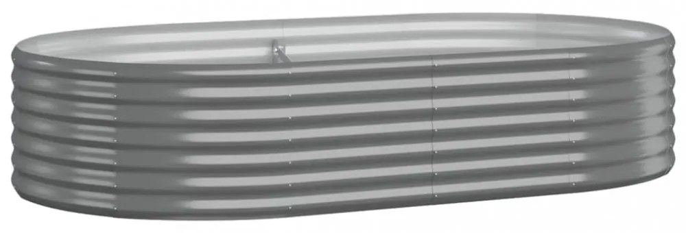 szürke horganyzott acél kerti magaságyás 175x100x36 cm