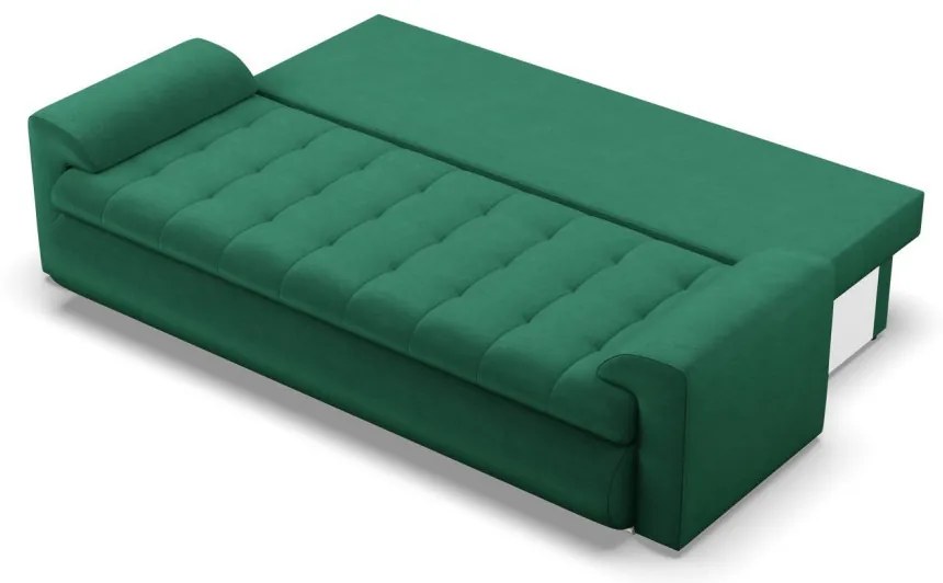 Tokio kanapéágy, bársony, zöld