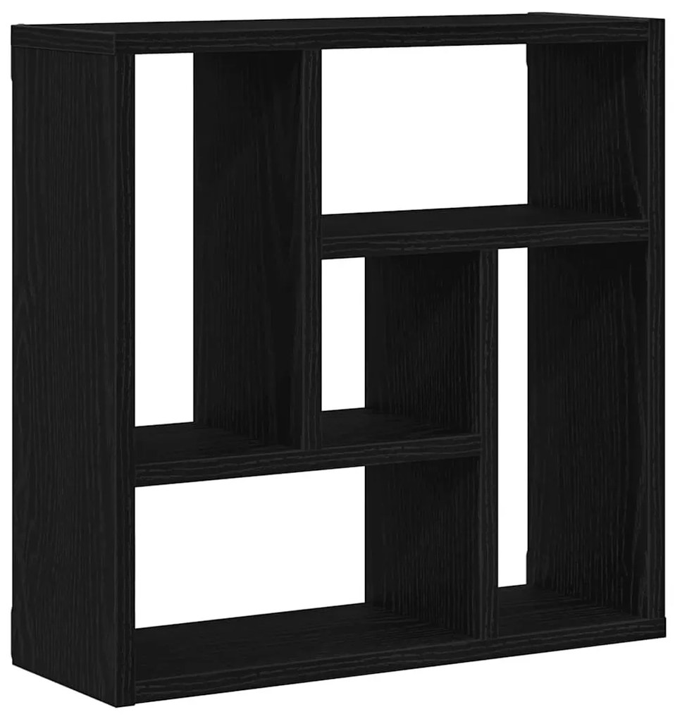 fekete tölgy színű szerelt fa fali polc 45x16x45 cm