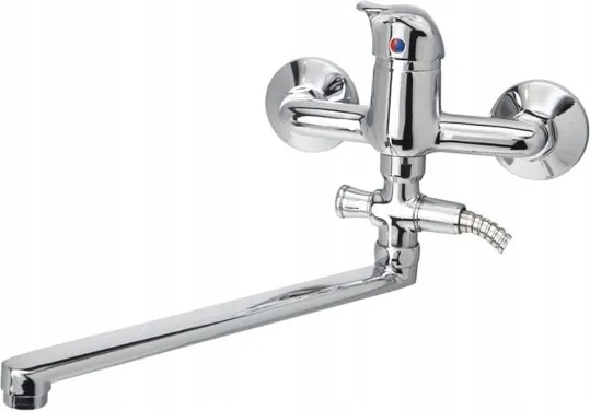 Wendy egykaros fali kád-zuhany csaptelep Sea-Horse ezüst