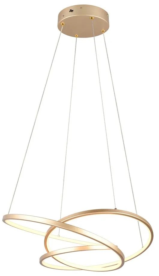 Aranyszínű LED dimmelhető függőlámpa Darvin – Trio