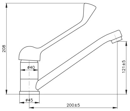 RAV Slezák SA605.0 - SAZAVA orvosi karos mosdócsaptelep, fényes króm