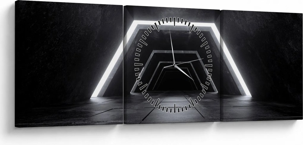 Kép - Futurisztikus alagút (órával) (90x30 cm)