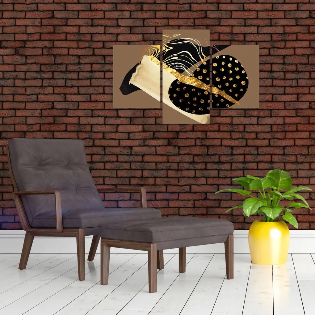 Kép - Absztrakció aranybarna N⁰1 (90x60 cm)