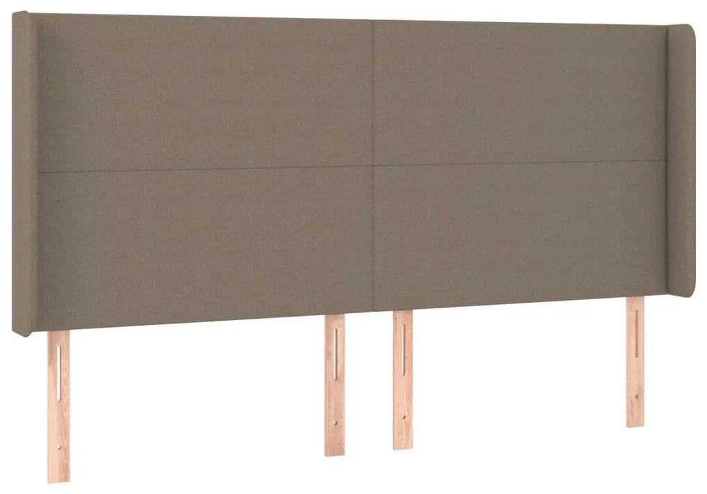 tópszínű szövet fejtámla szárnyakkal 183x16x118/128 cm