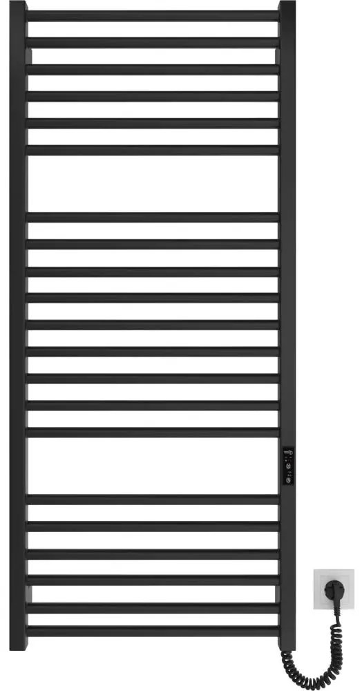 Fürdőszobai törölközőszárító radiátor HF DERBY 255W/230V 117x53 cm fekete