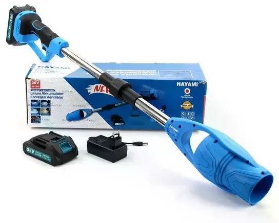 HAYAMI HA-1043 akkus lombfúvó + 2 db akkumulátor + tartozékok