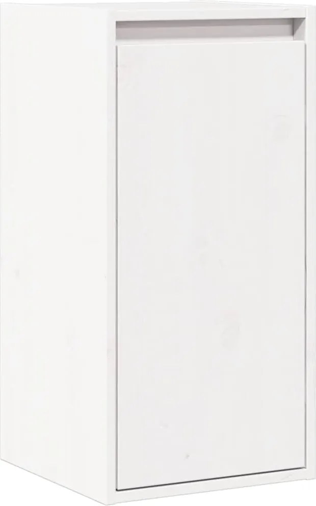 vidaXL fehér tömör fenyőfa faliszekrény 30 x 30 x 100 cm
