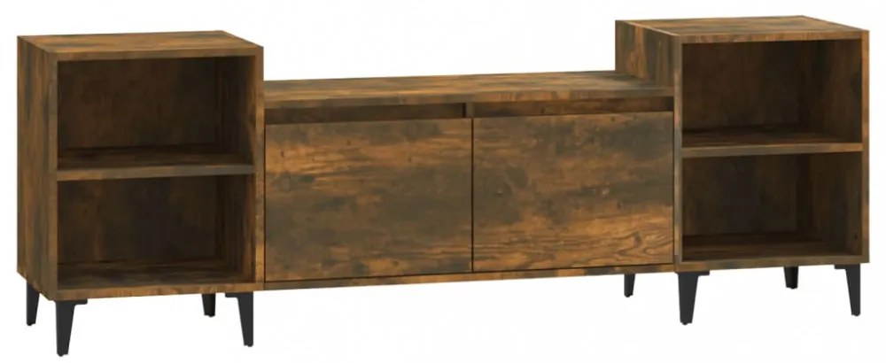 füstös tölgy színű szerelt fa TV-szekrény 160x35x55 cm