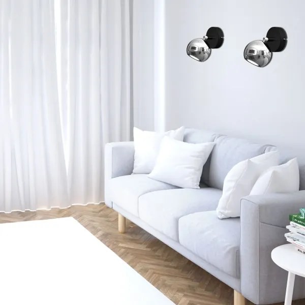 Fali spotlámpa COMET 1xGU10/8W/230V fekete/fényes króm