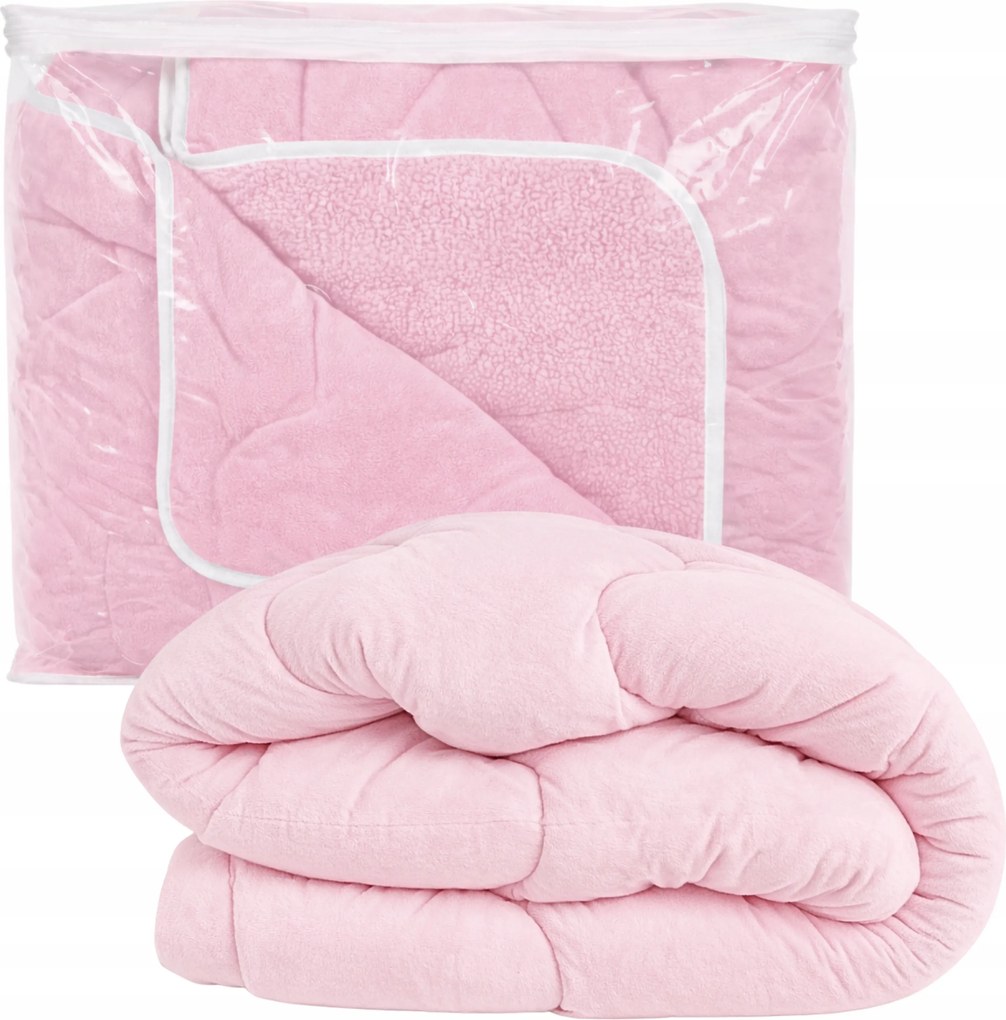 Polár Paplan 200x220cm Rózsaszín Meleg Puha Tömör Kivitel