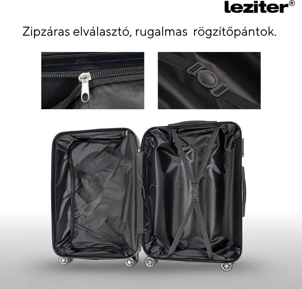 TraveLux Max közepes bőrönd keményfedeles 68x45x25 cm fekete