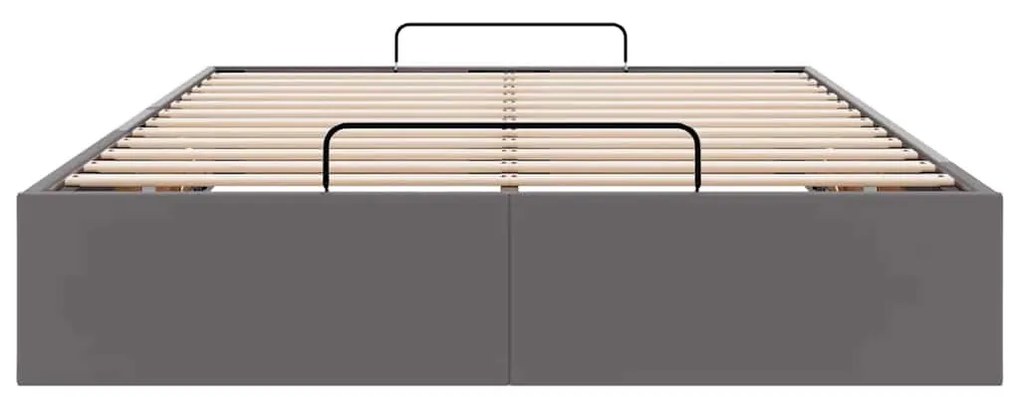 Ottomán ágykeret matrac nélkül szürke 120x190 cm műbőr
