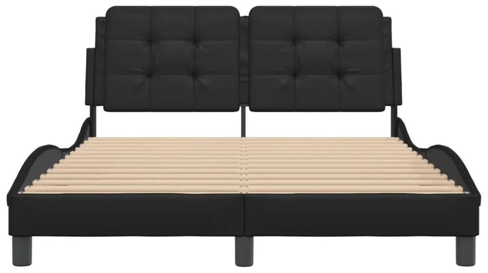 fekete műbőr ágykeret matrac nélkül Zadar 140 x 190 cm