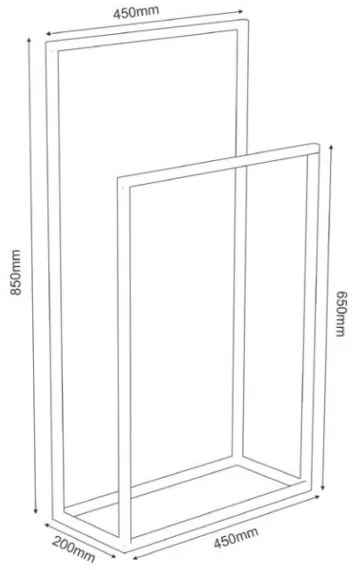 Törölközőtartó 85x45 cm fehér