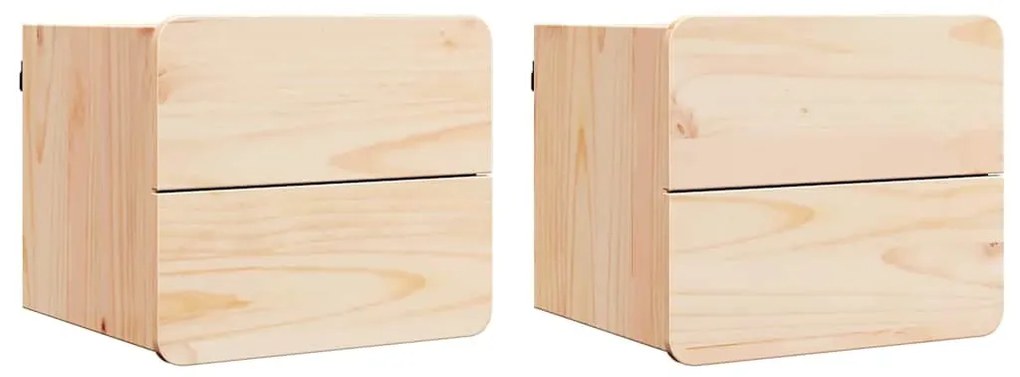 Éjjeli asztal fiókkal 2 pcs Barna 39 x 34 x 33 cm Tömör fenyőfa