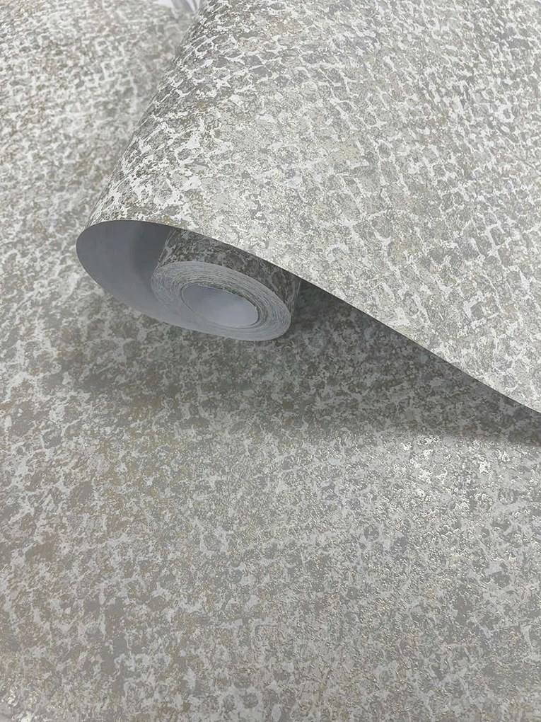 Holden Decor Essence Boa szürke kígyóbőr mintás fémhatású vlies tapéta – 66280