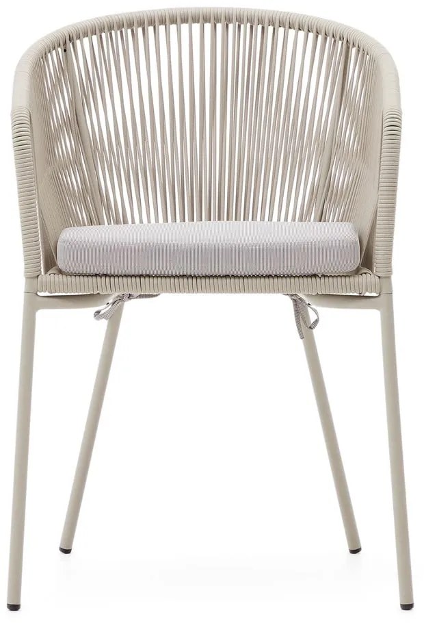 Krémszínű fém-párnázott kerti szék Yanet – Kave Home
