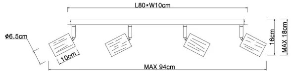 Globo 54032-4 - Spotlámpa JOSEBA 4xE27/60W/230V