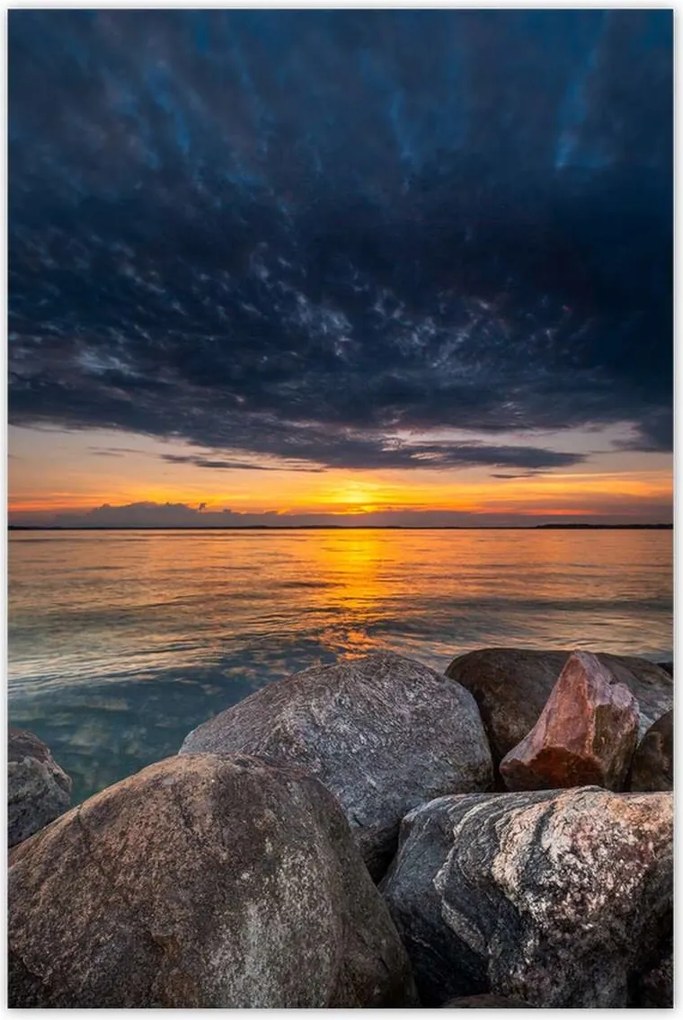 Poszterek 60x90 Sziklák Tenger Nap