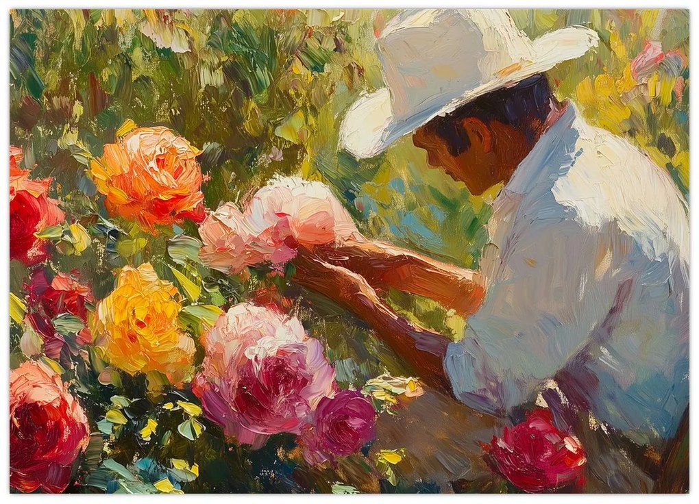 Üveg kép - Kertész (70x50 cm)