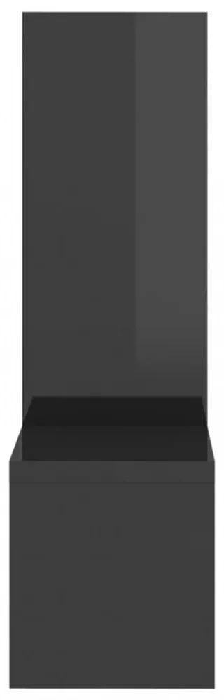 2 db magasfényű szürke szerelt fa fali polc 50 x 15 x 50 cm
