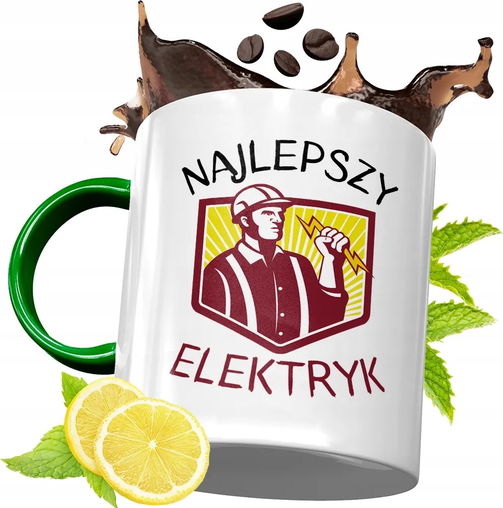 Zöld Bögre Villanyszerelőnek Születésnapi Ajándék fényképes nyomtatással