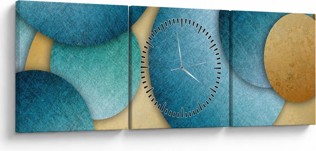 Az absztrakciós körök képe (órával) (90x30 cm)
