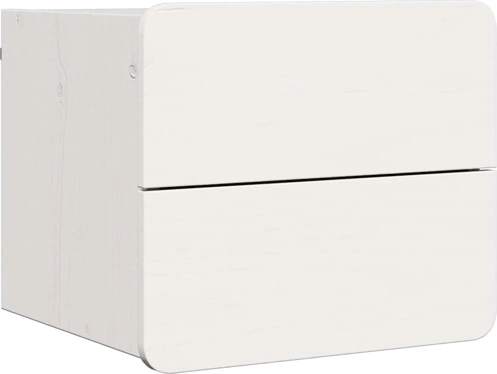 vidaXL Éjjeli asztal fiókkal Fehér 39 x 34 x 33 cm Tömör fenyőfa