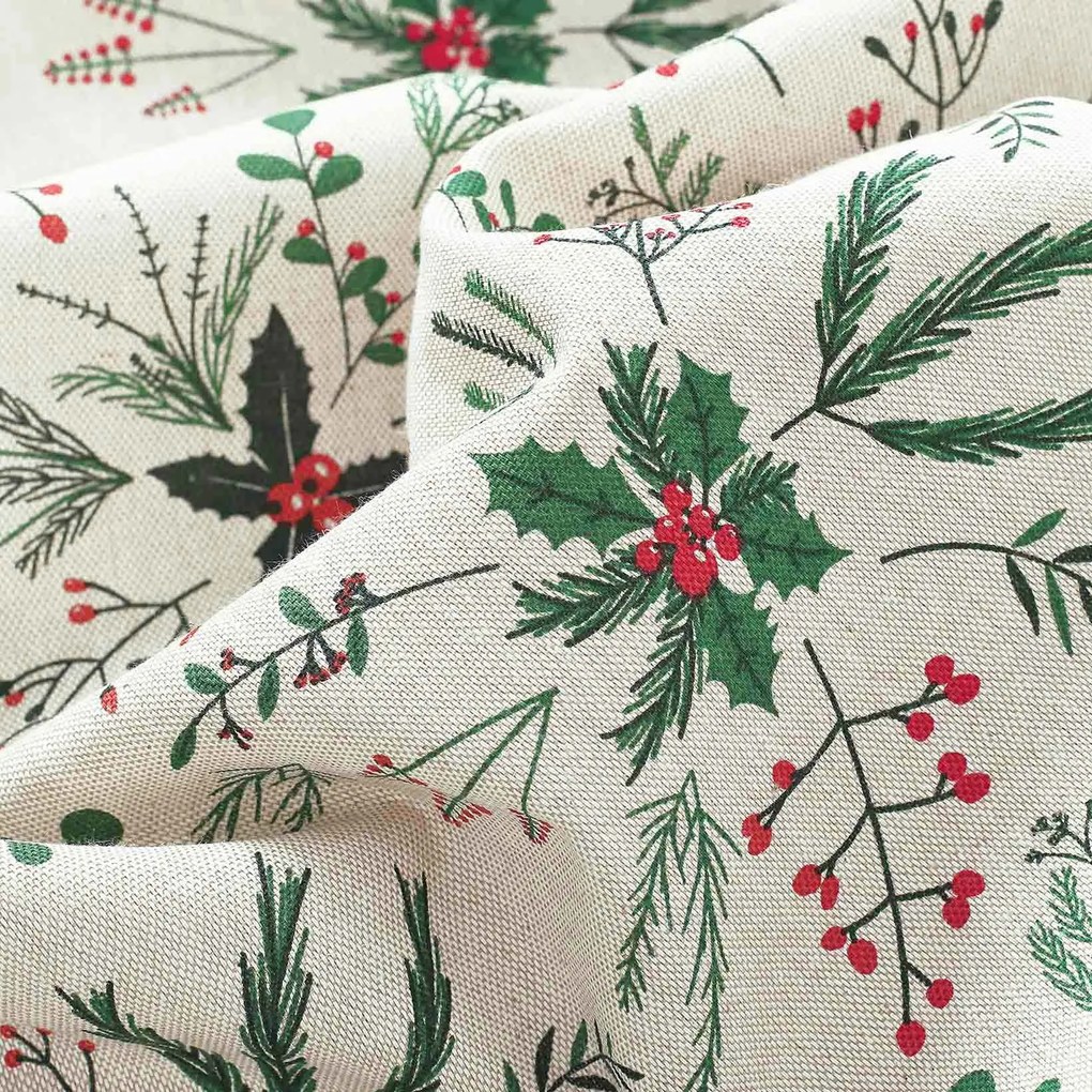 Goldea ovális karácsonyi terítő valencia - erdei ágcskák 140 x 280 cm