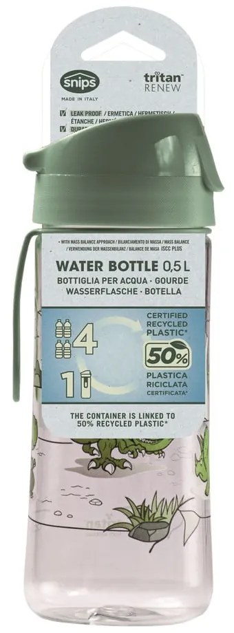 Zöld tritán gyerek ivópalack 500 ml Dinosaur – Snips