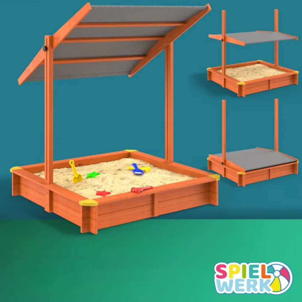 Spielwerk Sami homokozó tetővel, lucfenyő, 120x120x120 cm