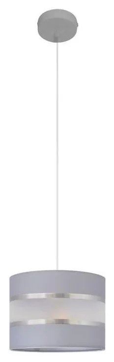 Csillár zsinóron HELEN 1xE27/15W/230V á. 20 cm szürke/ezüst