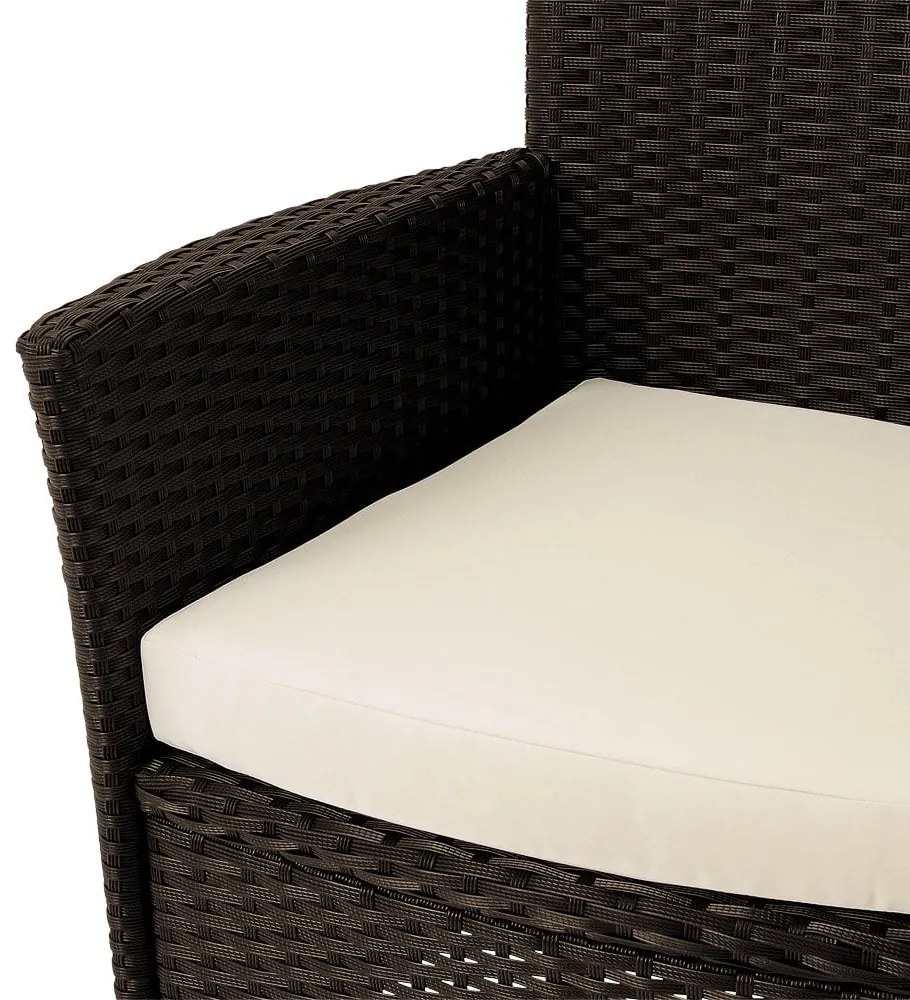 Casaria® Kerti rattan szett Berlin 1+6 - barna