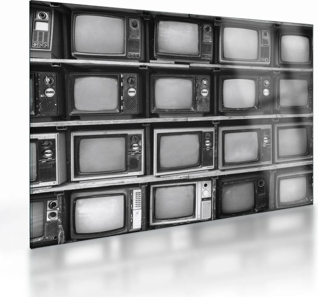 Üveg kép - Retro TV (70x50 cm)