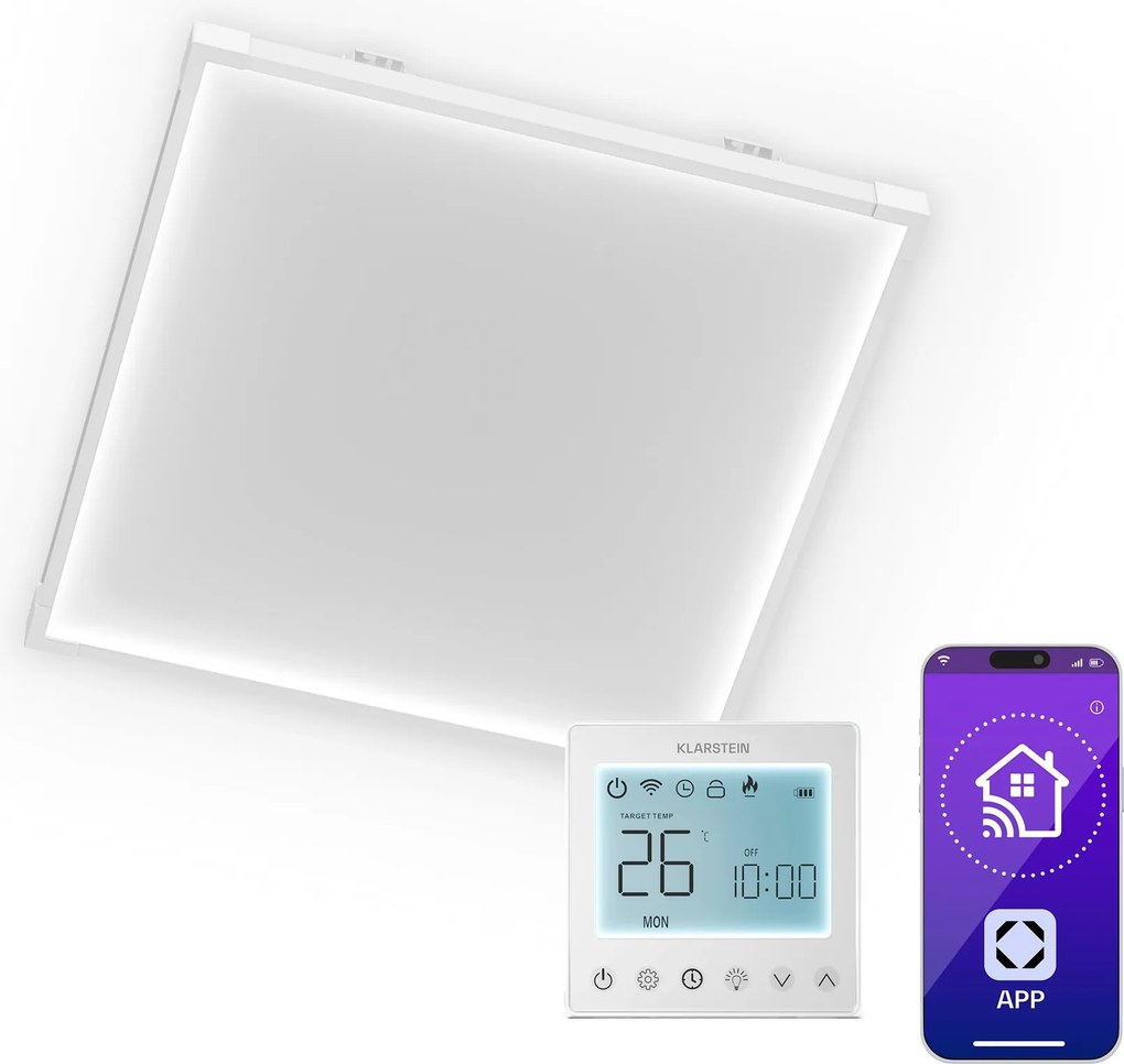 Klarstein Wondersky infravörös panel | 360 W | 4 - 8 m² | Minimalista dizájn | 60 cm x 60 cm